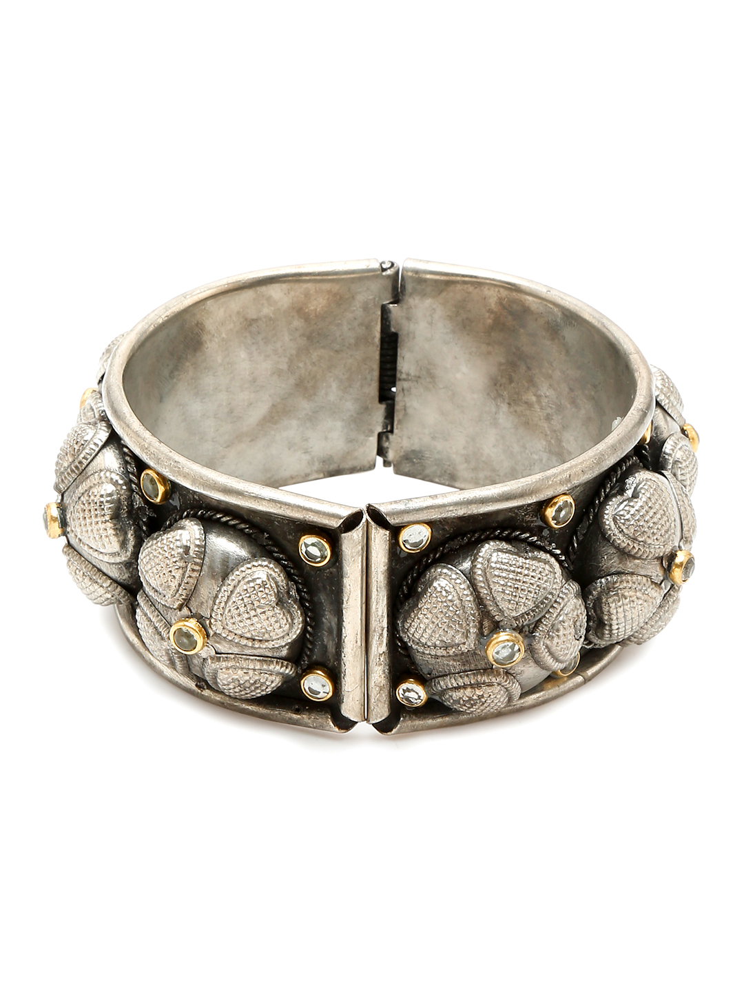 YouBella Jewellery for Women Celebrity Inspired Oxidised Silver Plated Cuff Bracelet Bangle for Women and Girls (Style 4)